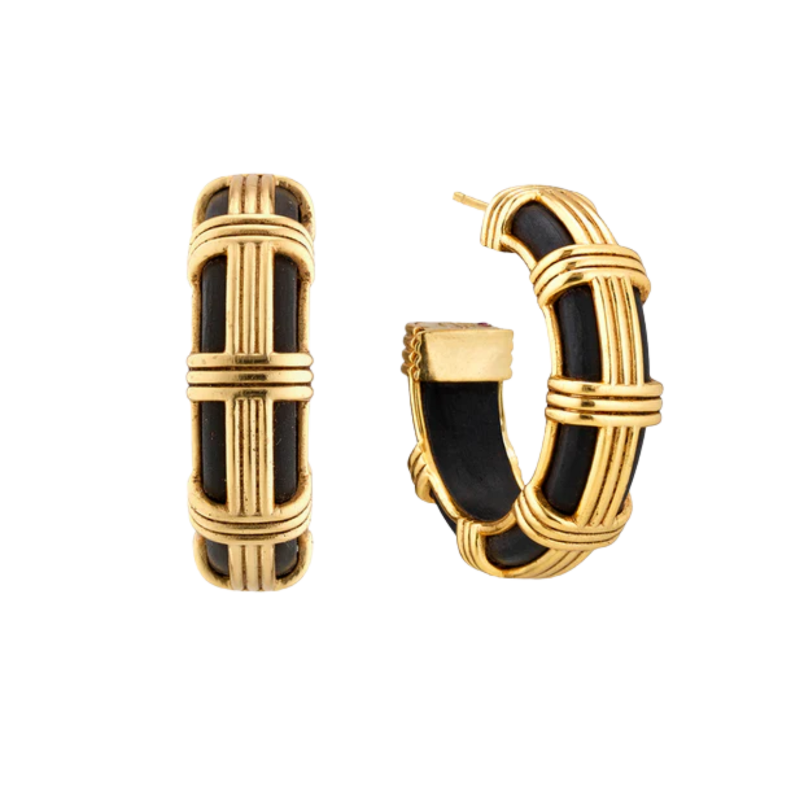 Capucine de Wulf Gaia Cage Hoop Earrings Ebony