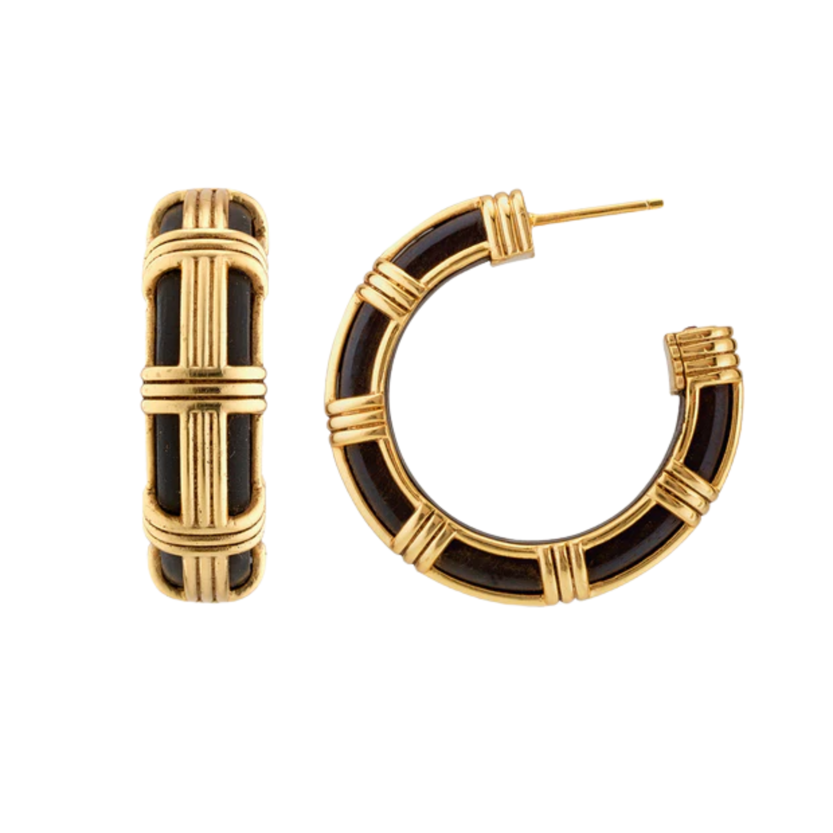 Capucine de Wulf Gaia Cage Hoop Earrings Ebony
