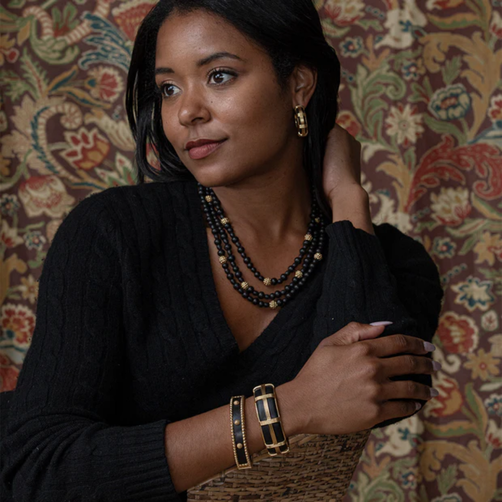 Capucine de Wulf Gaia Cage Hoop Earrings Ebony