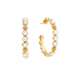 Juliska Capucine de Wulf Berry Gem Medium Hoop Earrings MOP