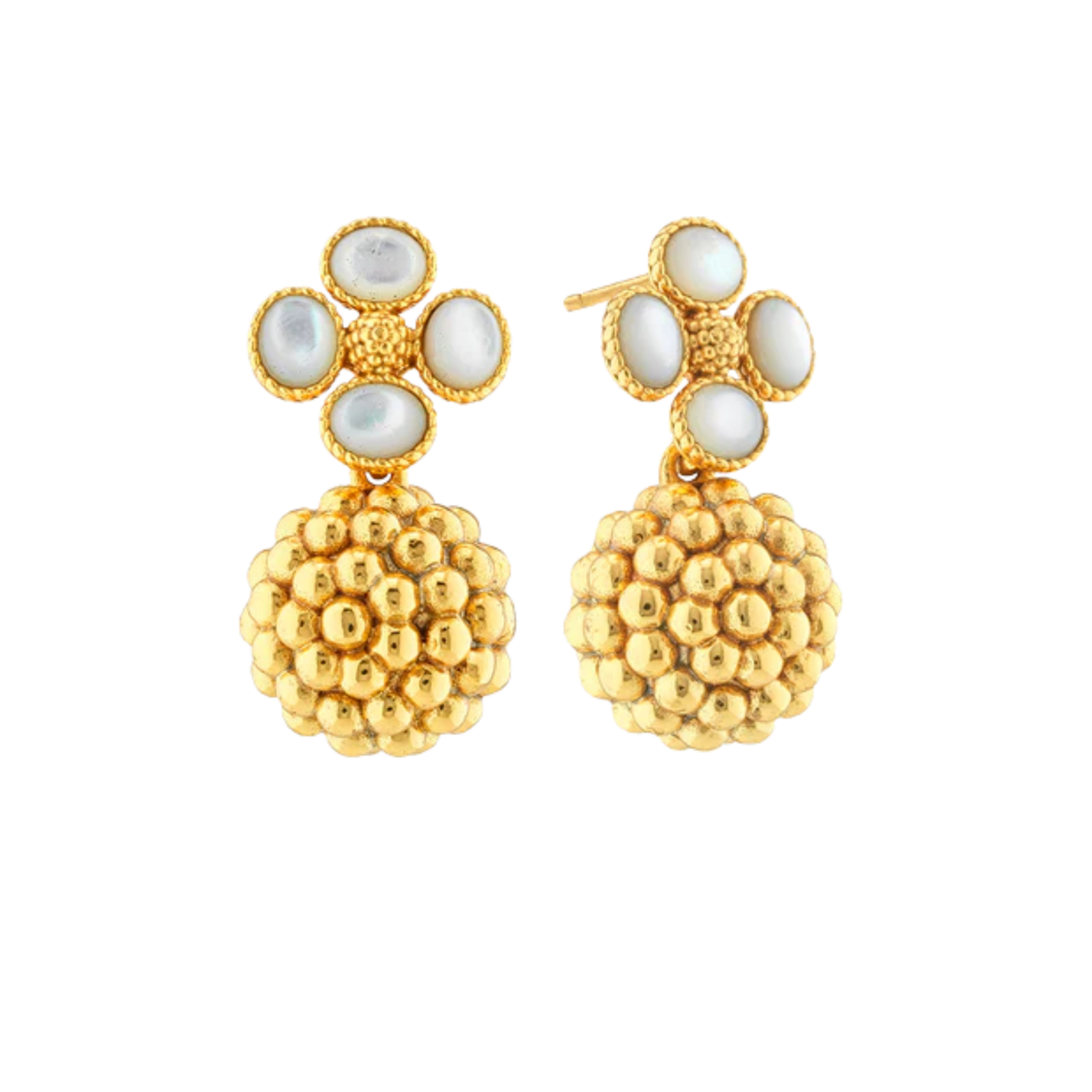Capucine de Wulf Berry Clover Drop Earrings MOP