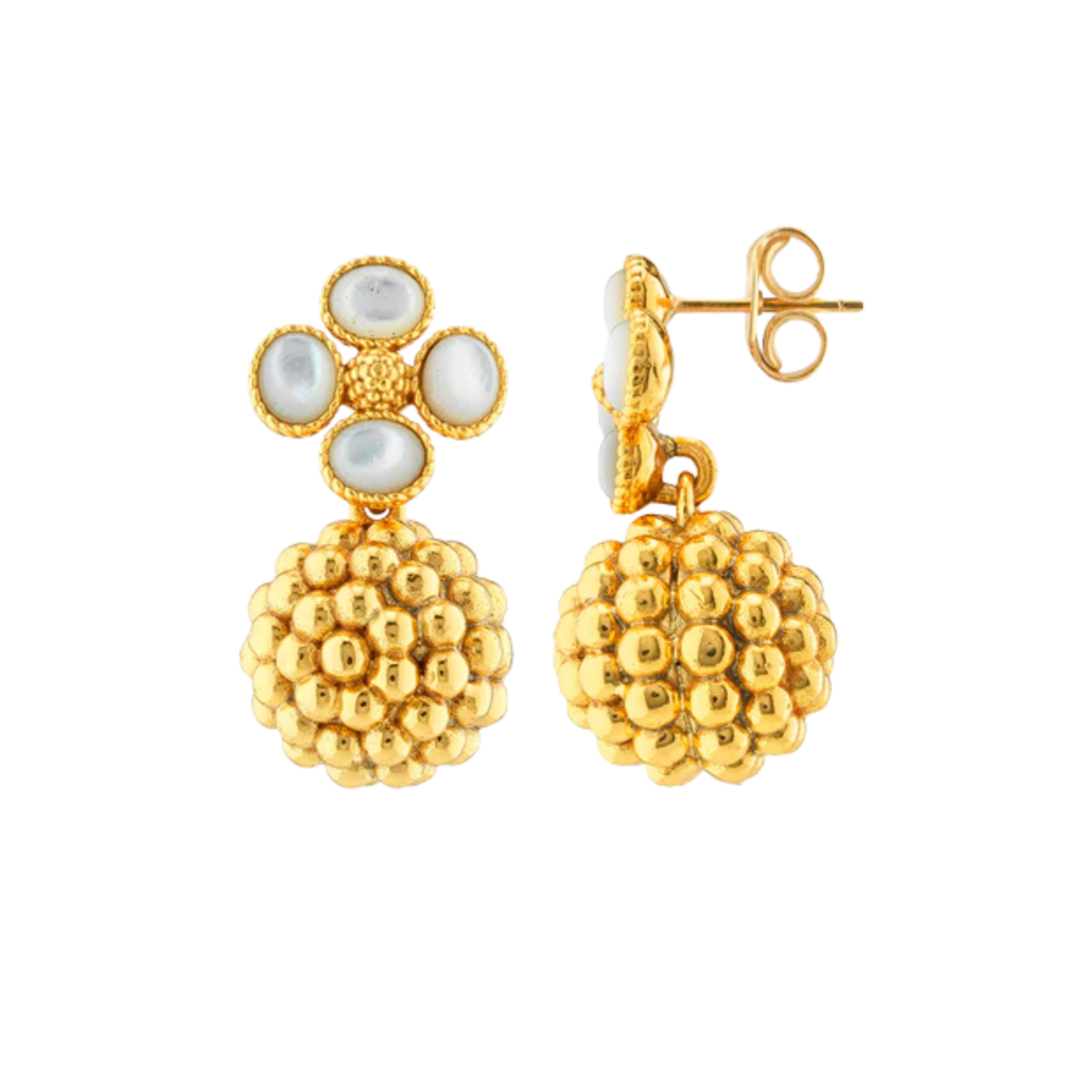 Capucine de Wulf Berry Clover Drop Earrings MOP