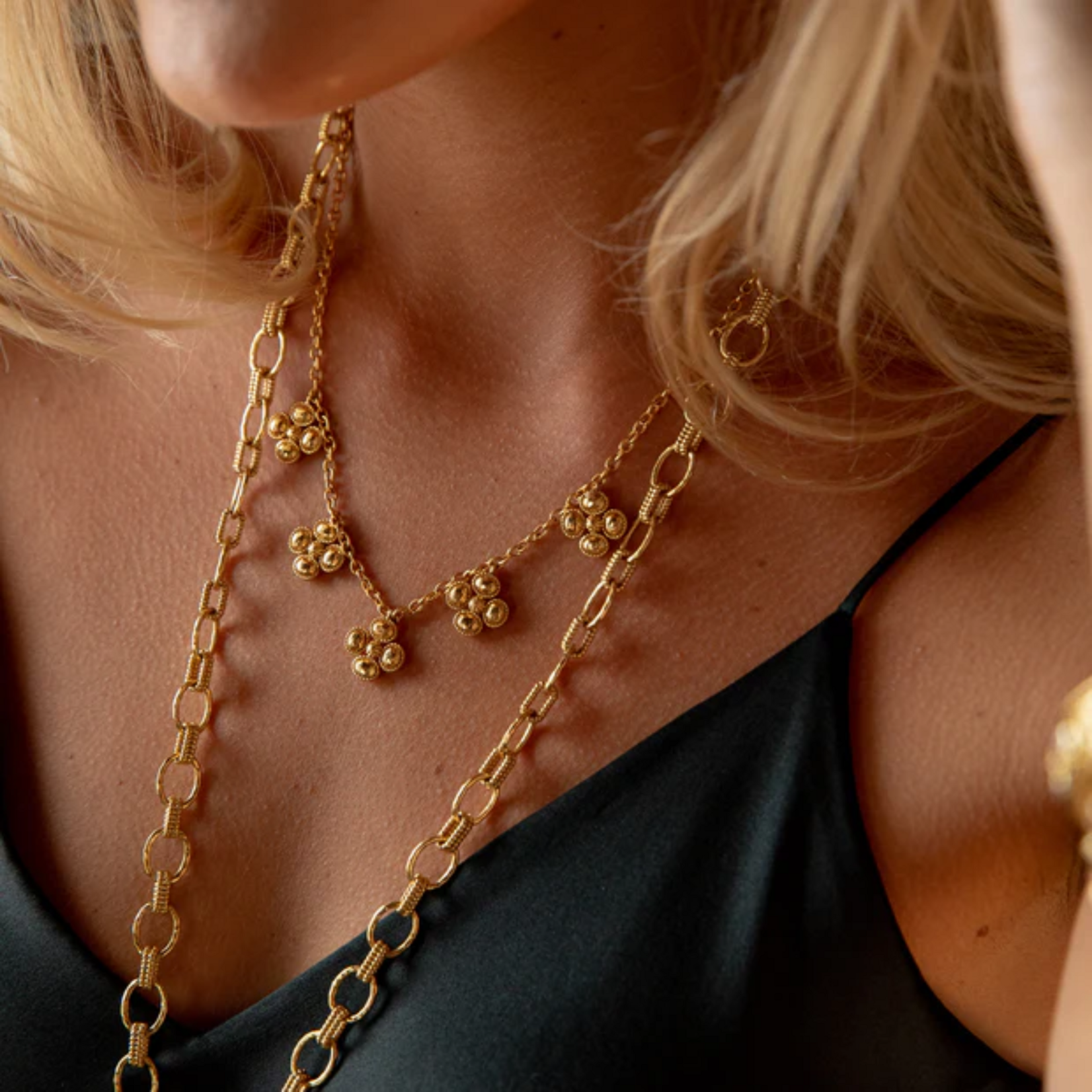 Capucine de Wulf Berry Clover Multi Station Necklace Gold