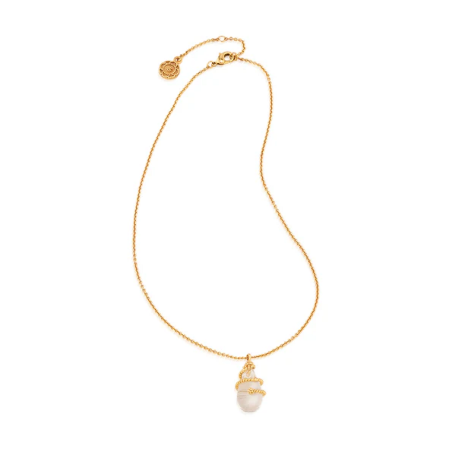 Capucine de Wulf Lily Charm Necklace Clear Quartz