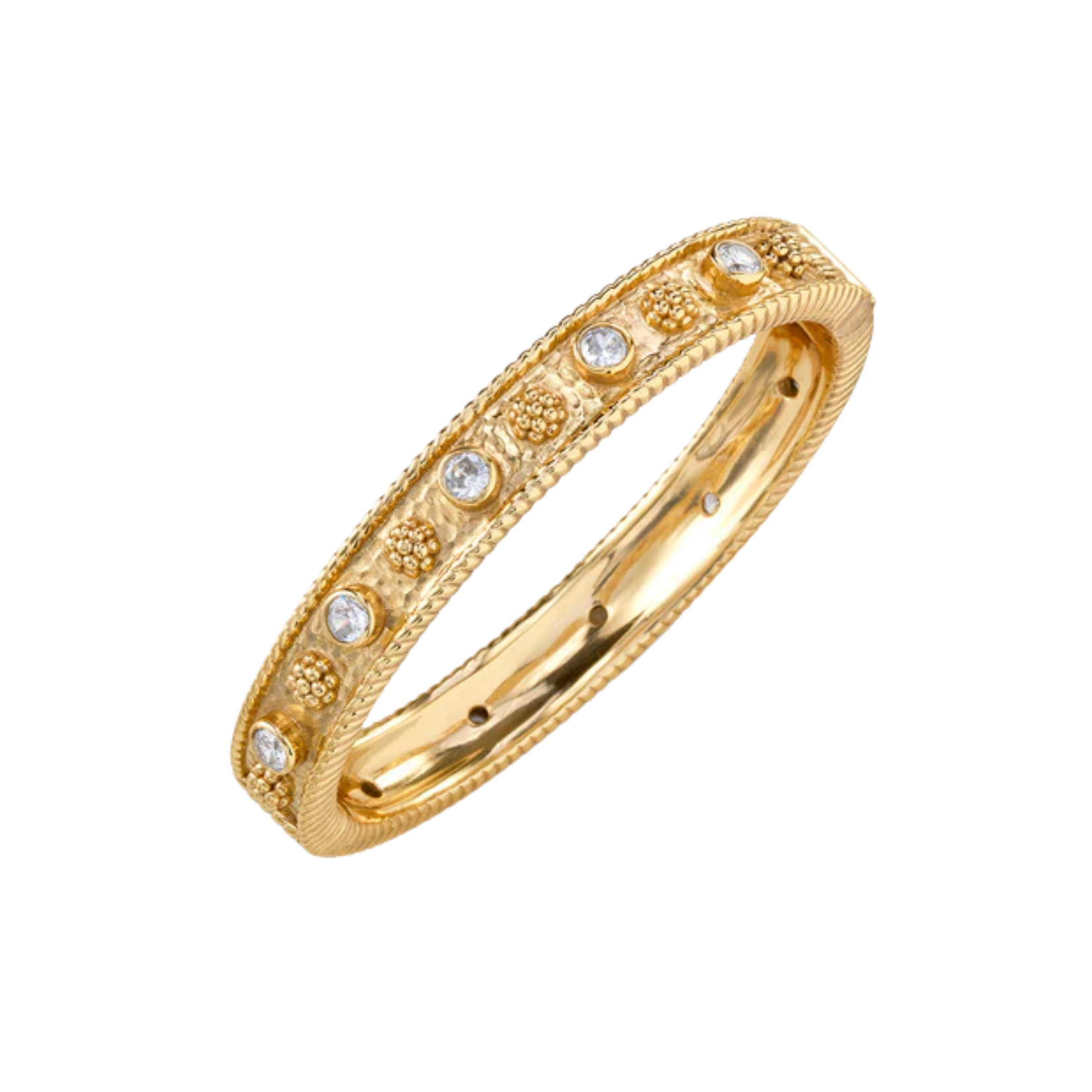 Capucine de Wulf Berry Gem Classic Hinged Bangle Clear Cubic Zirconia