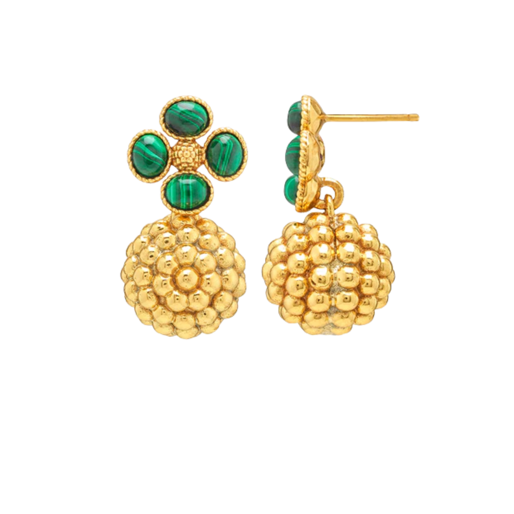 Capucine de Wulf Berry Clover Drop Earring Malachite