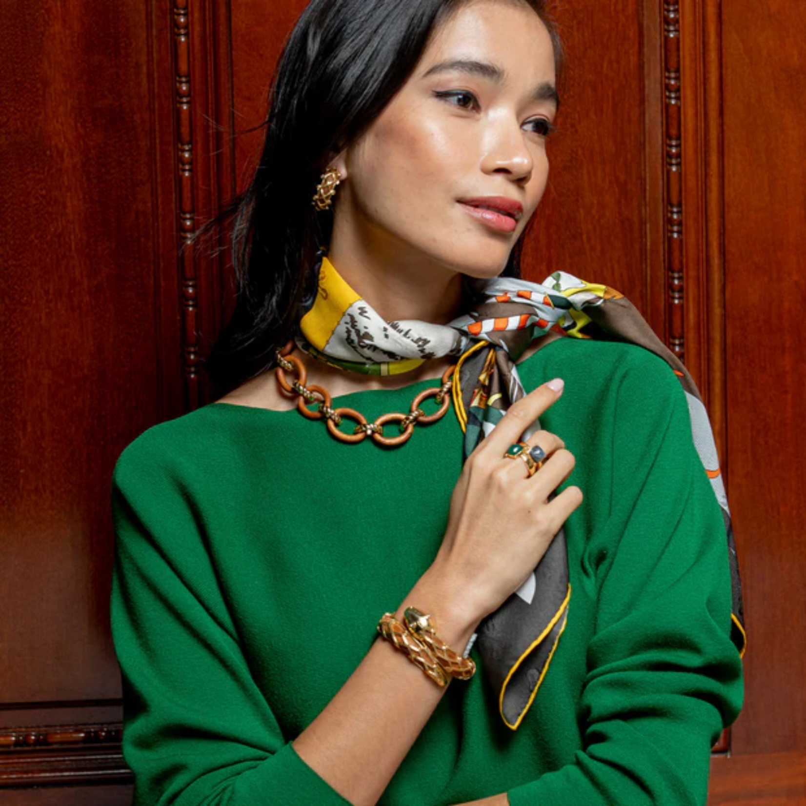 Juliska Capucine De Wulf Earth Goddess Link Necklace Teak