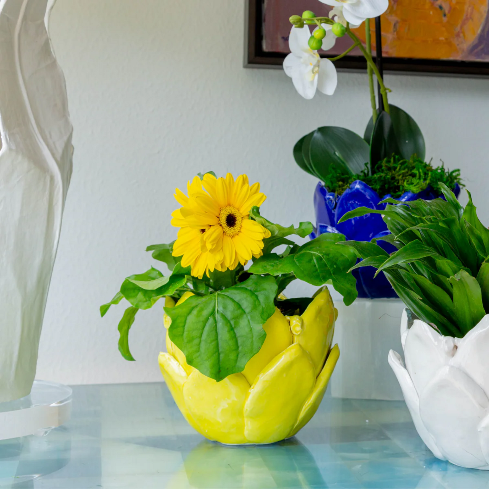 Yellow Artichoke Cachepot