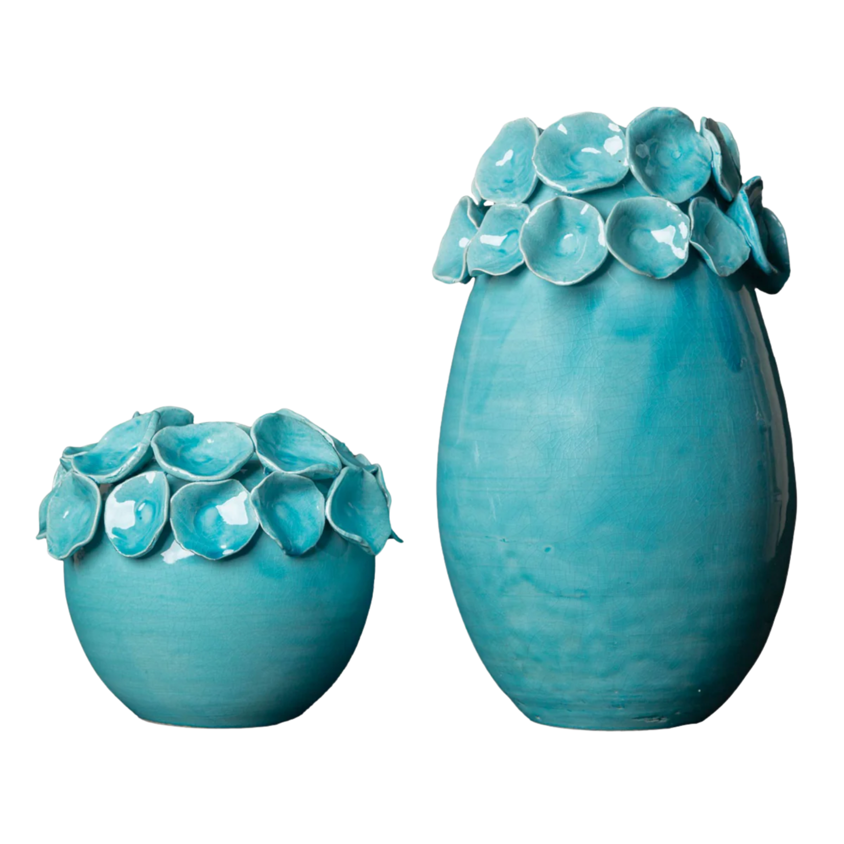Abigails Vase with Petals Turquoise