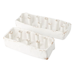 Abigails White Ceramic Boat Tulipiere 8-hole Small