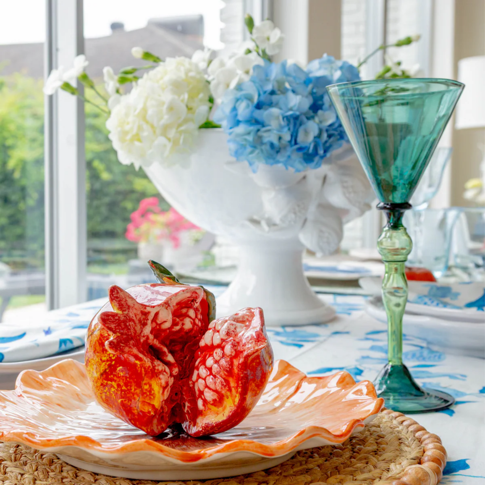 Palazzo Conical Wine Glass Turquoise & Green