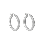 Giselle Pave Hoops Silver