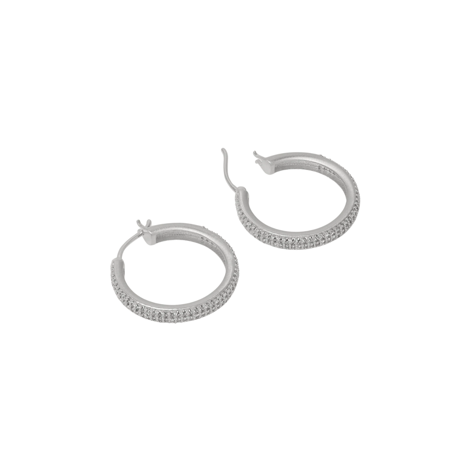 Giselle Pave Hoops Silver