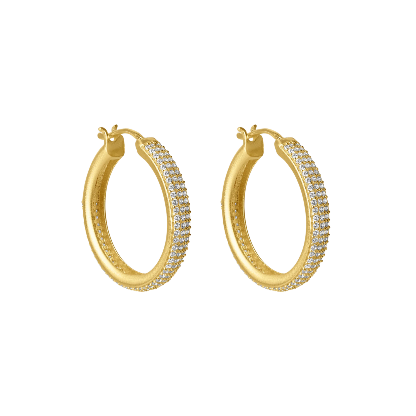 Giselle Pave Hoops Gold