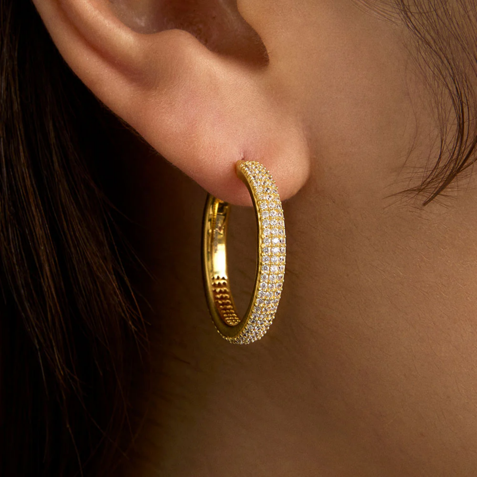 Giselle Pave Hoops Gold