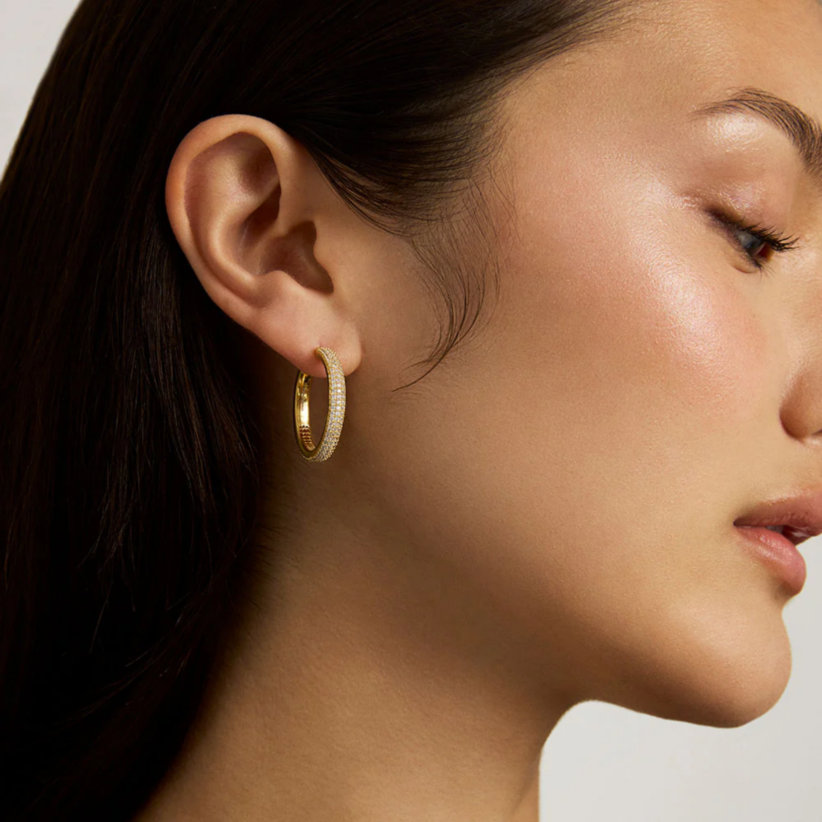 Giselle Pave Hoops Gold