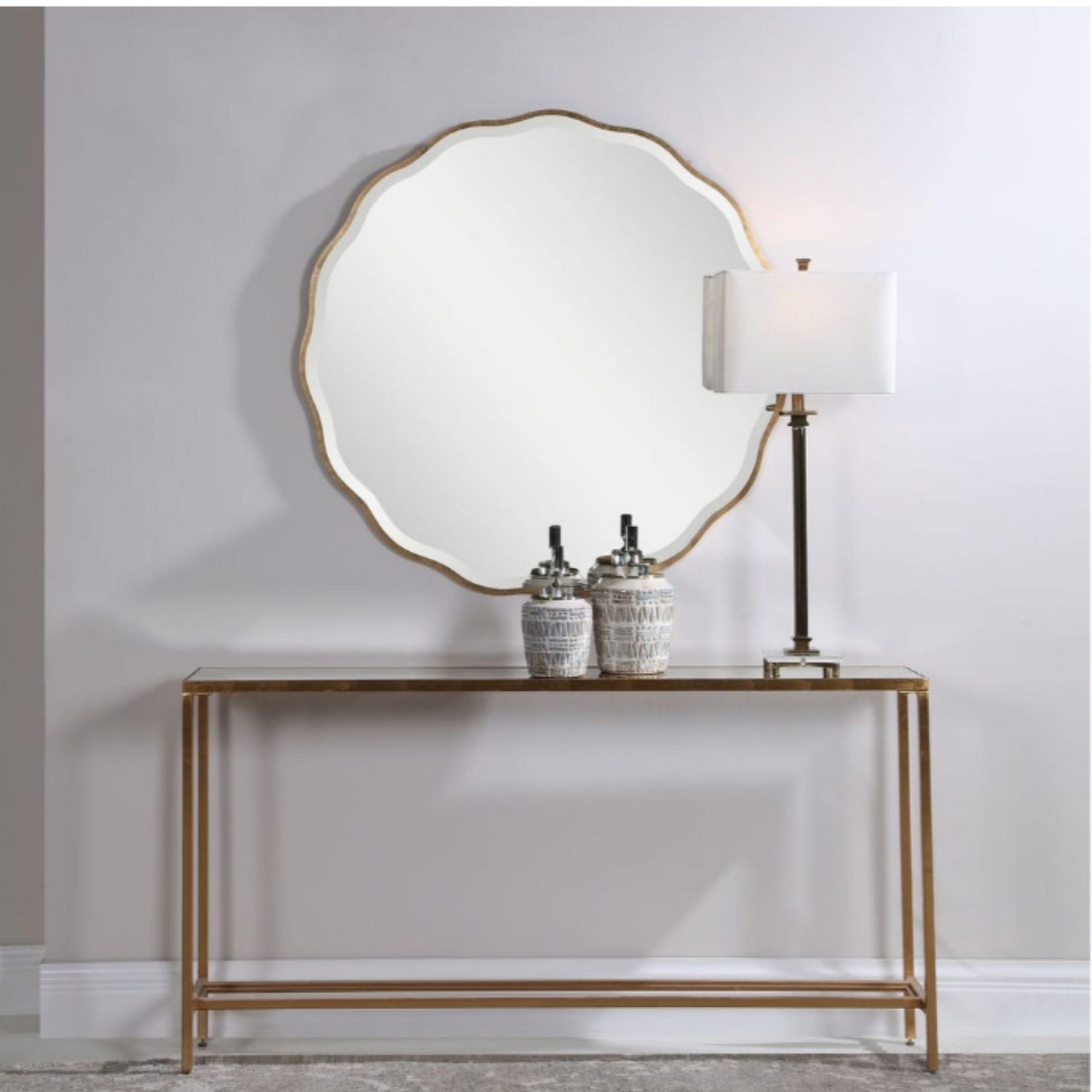 Uttermost Aneta Round Mirror Gold