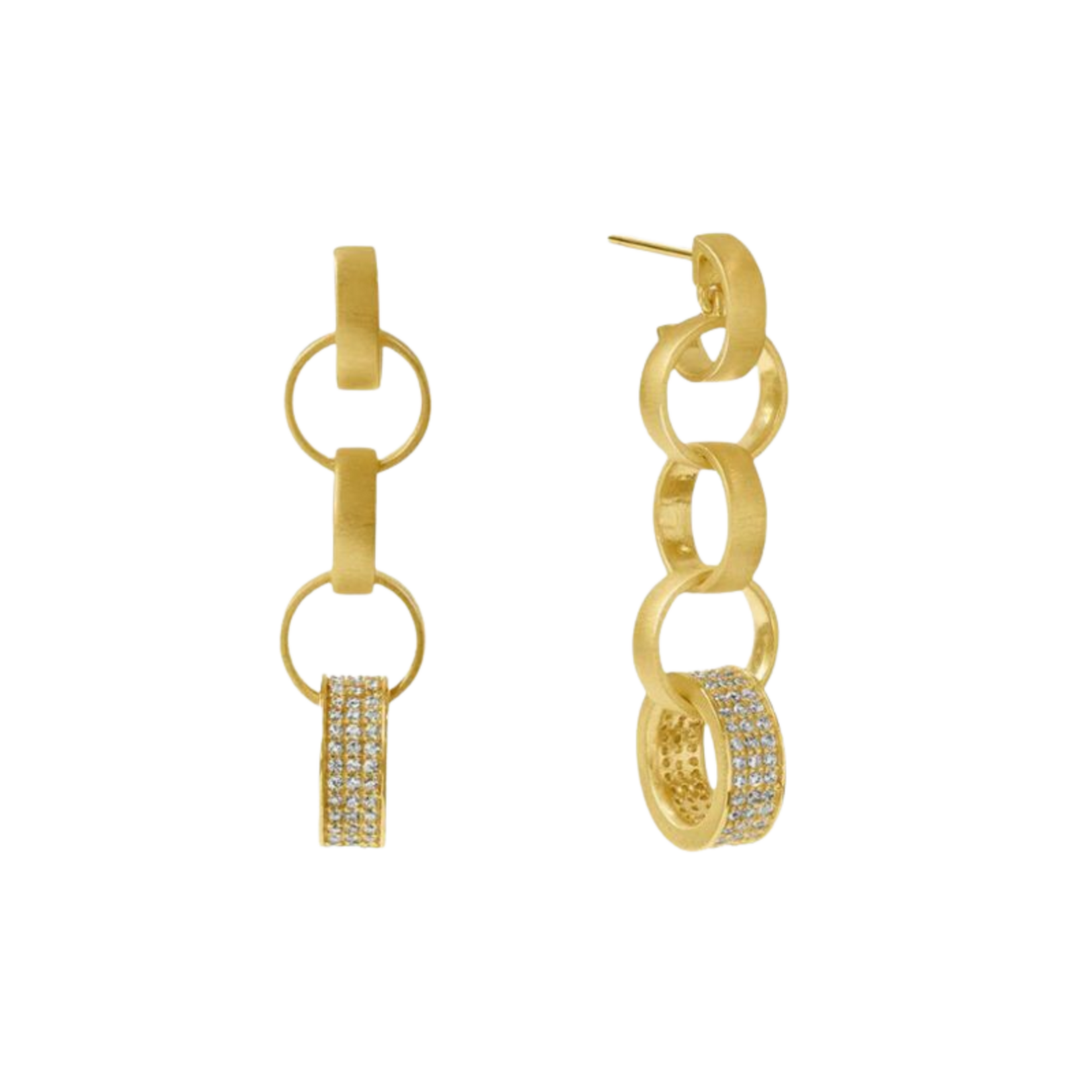 Dean Davidson Petit Pave Statement Chain Earrings
