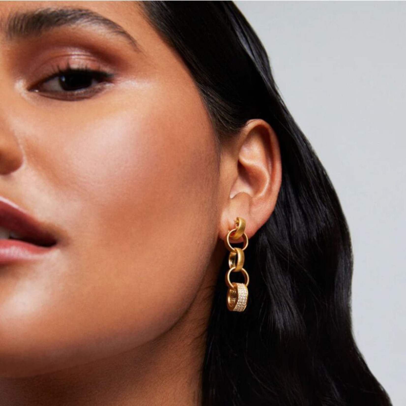 Dean Davidson Petit Pave Statement Chain Earrings