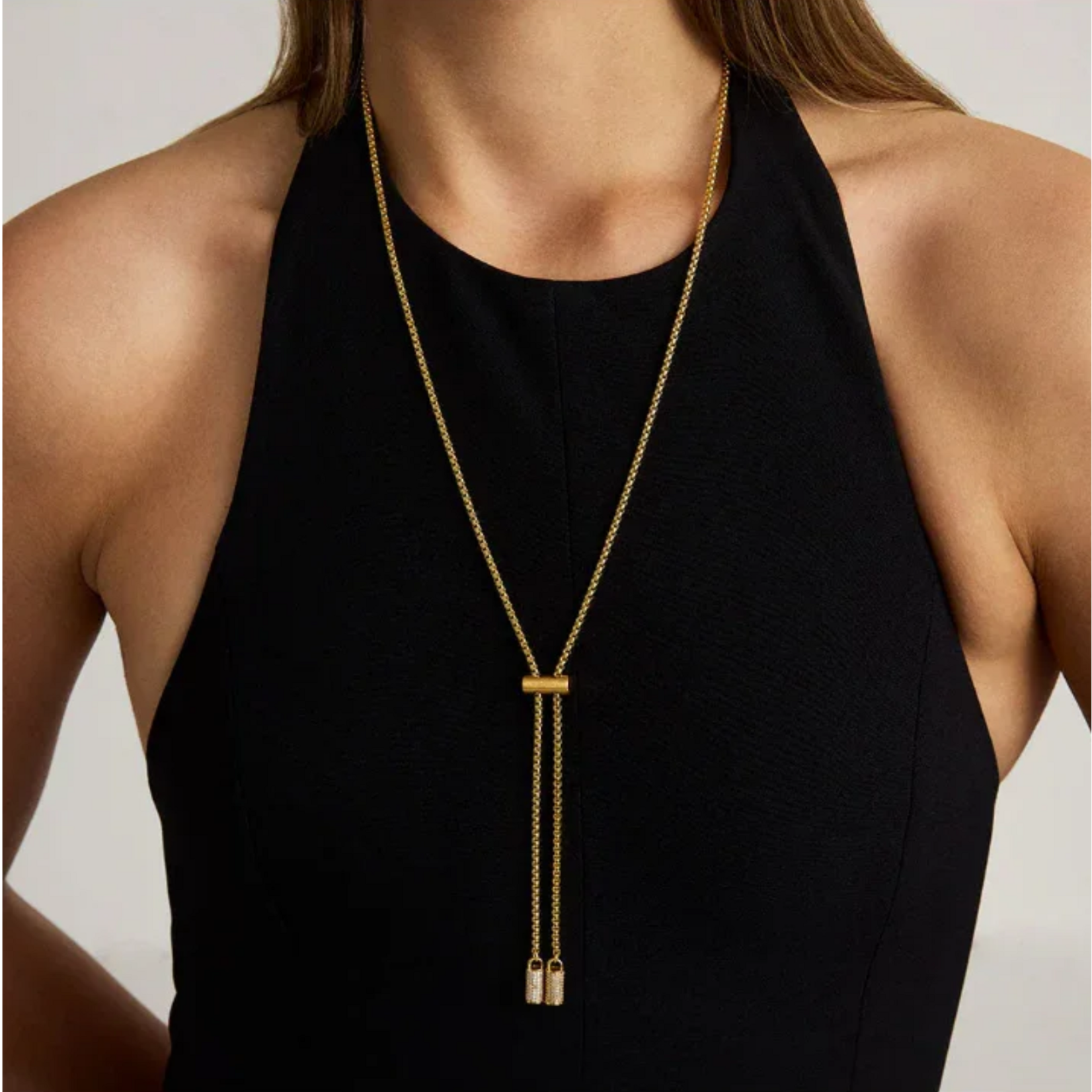 Juliette Pave Lariat Necklace