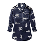 Women's Silk Nightshirt in Panthere de Nuit