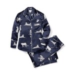 Mulberry Silk Pajama Set in Panthere de Nuit