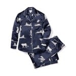Petite Plume Mulberry Silk Pajama Set in Panthere de Nuit