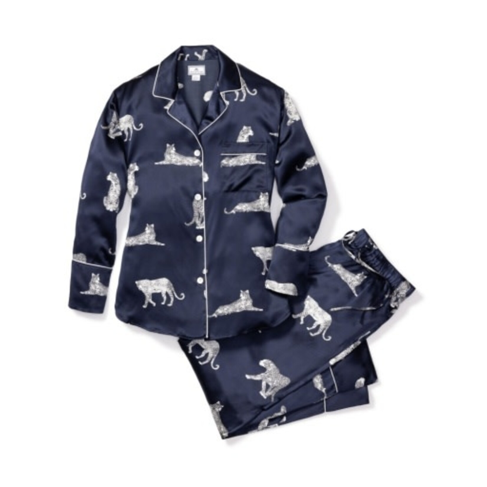 Mulberry Silk Pajama Set in Panthere de Nuit