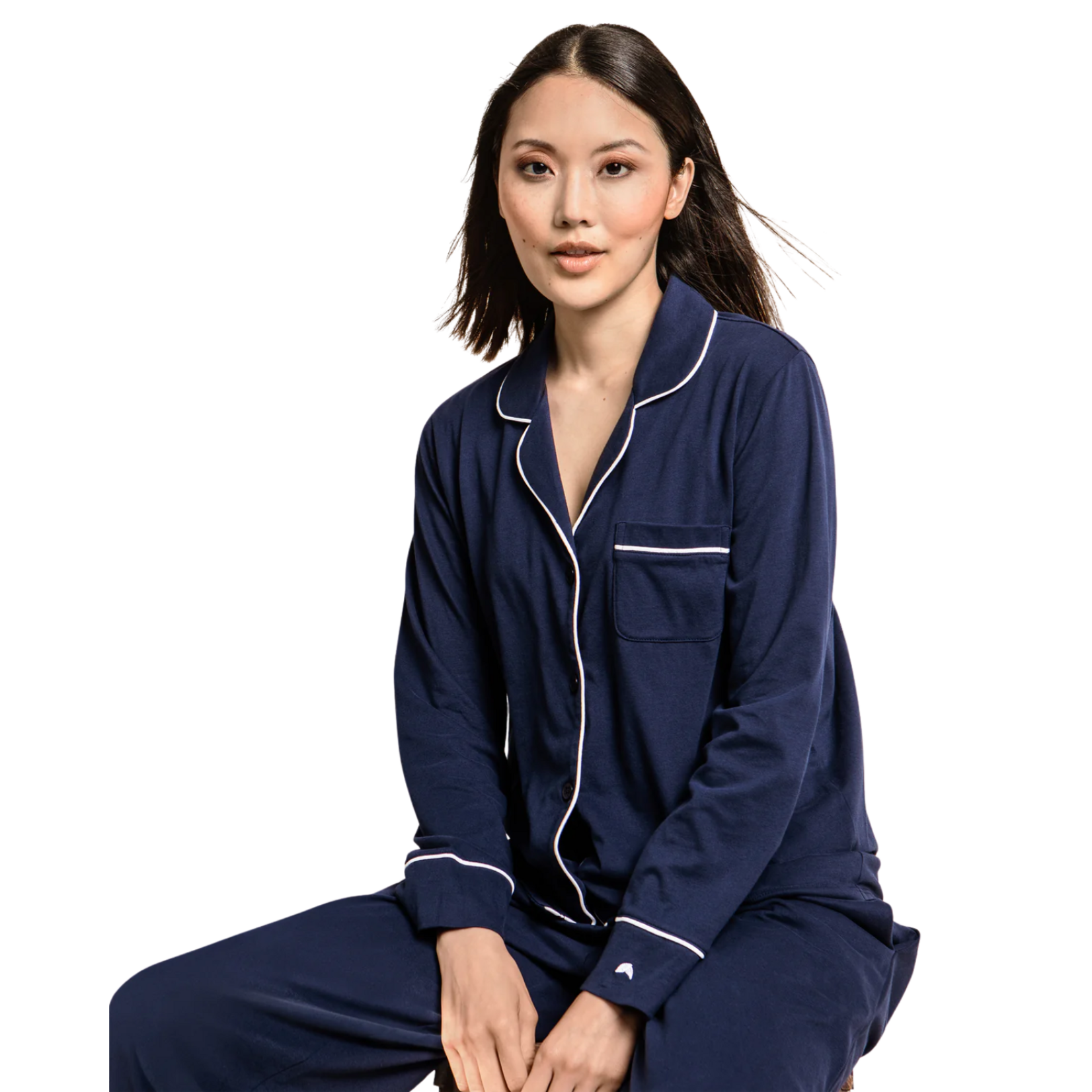 Women's Pima Pajama Set Navy