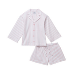 Women's Pima Olivia Short Set in Pink Stripes