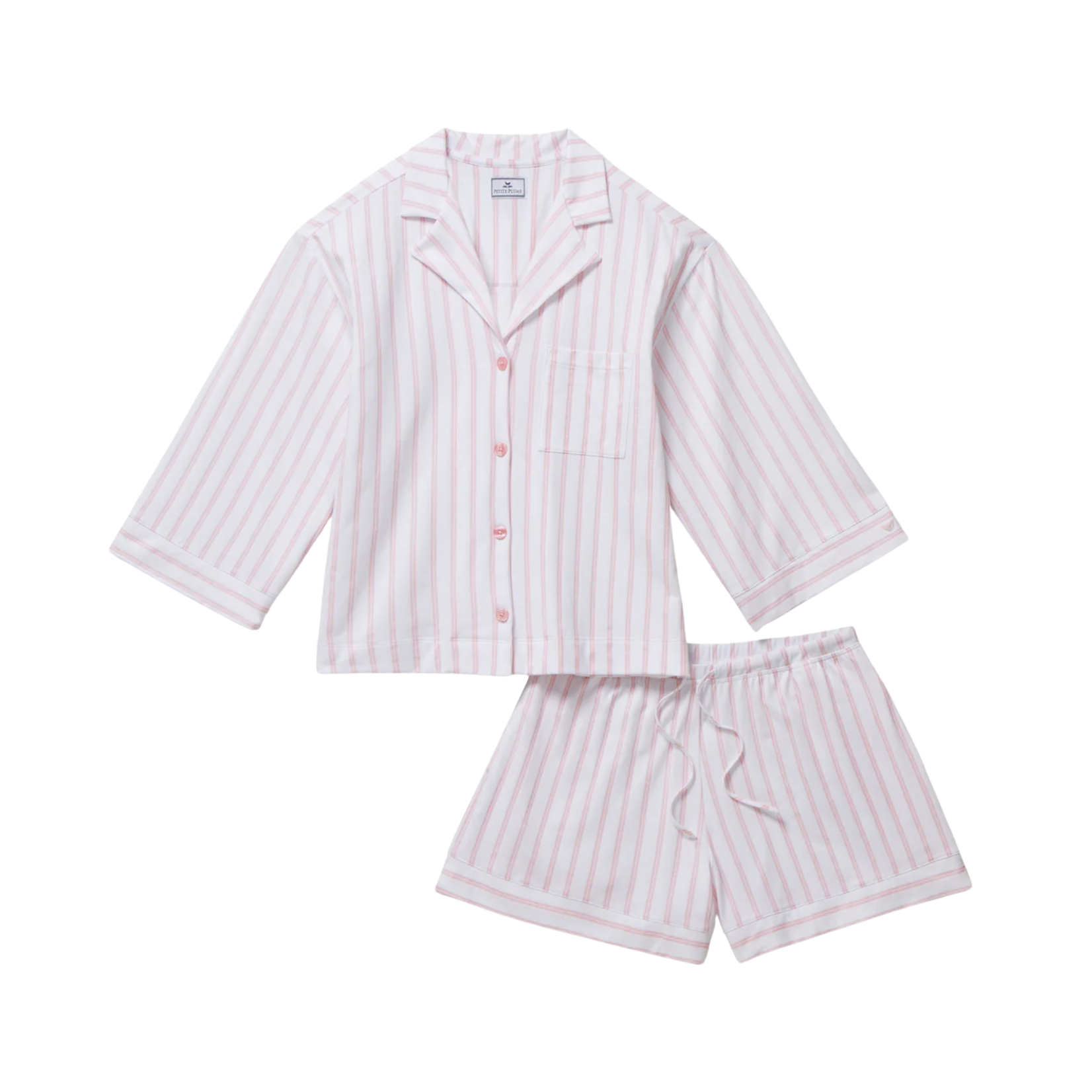 Women's Pima Olivia Short Set in Pink Stripes