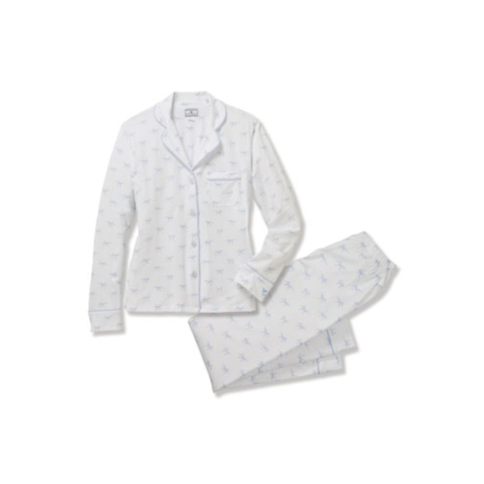 Pima Cotton PJ Set in Something Blue Bows
