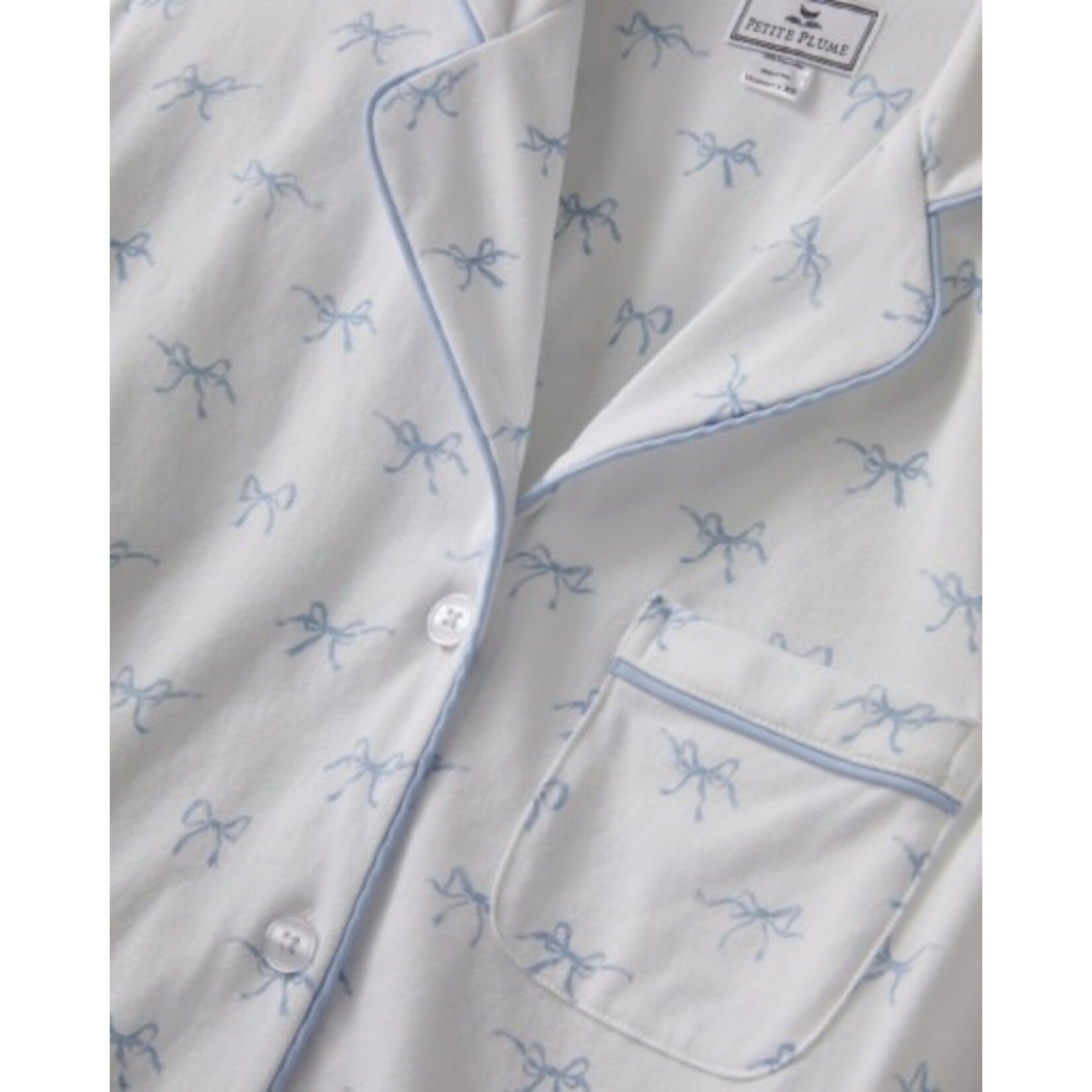 Pima Cotton PJ Set in Something Blue Bows