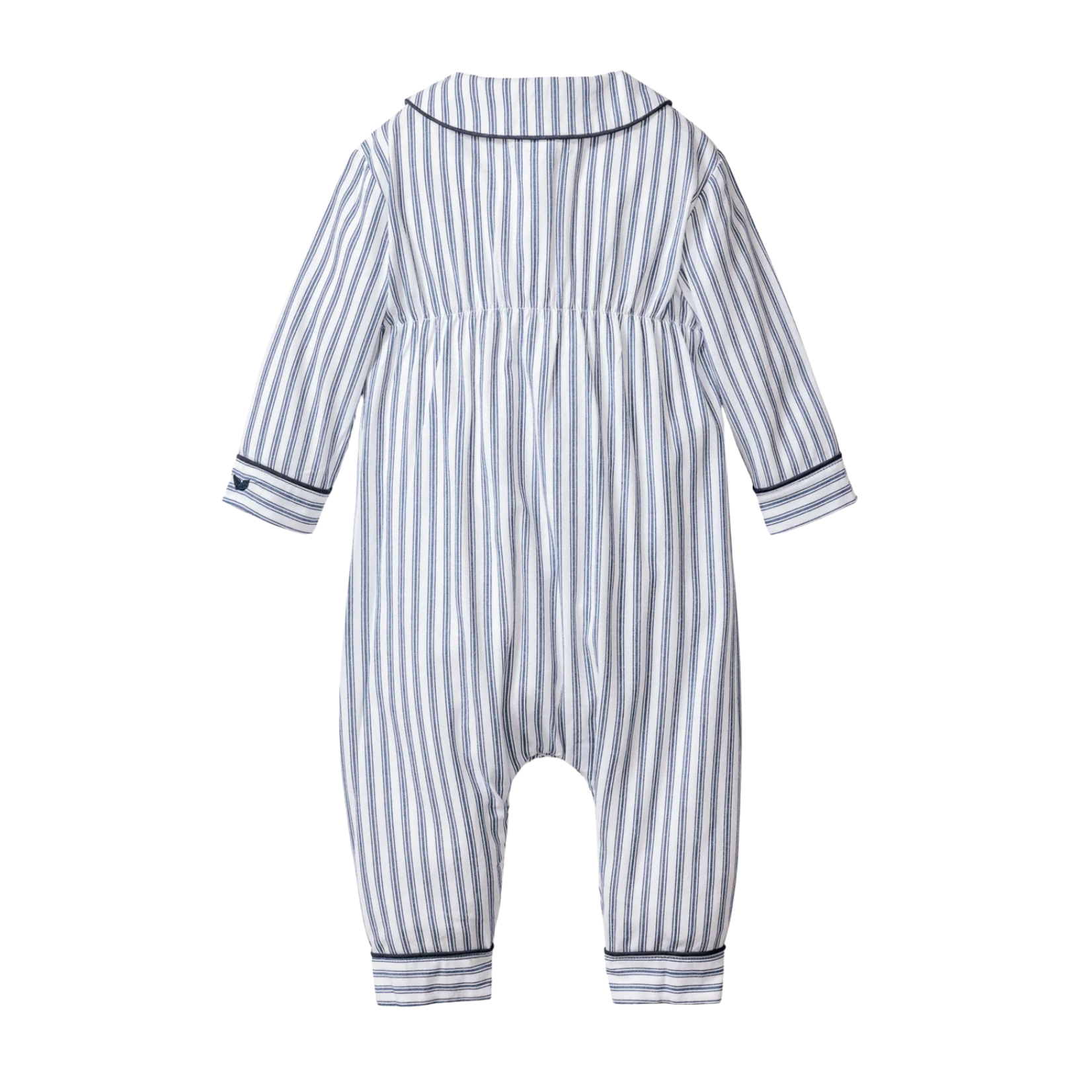 Twill Cambridge Romper Navy French Ticking