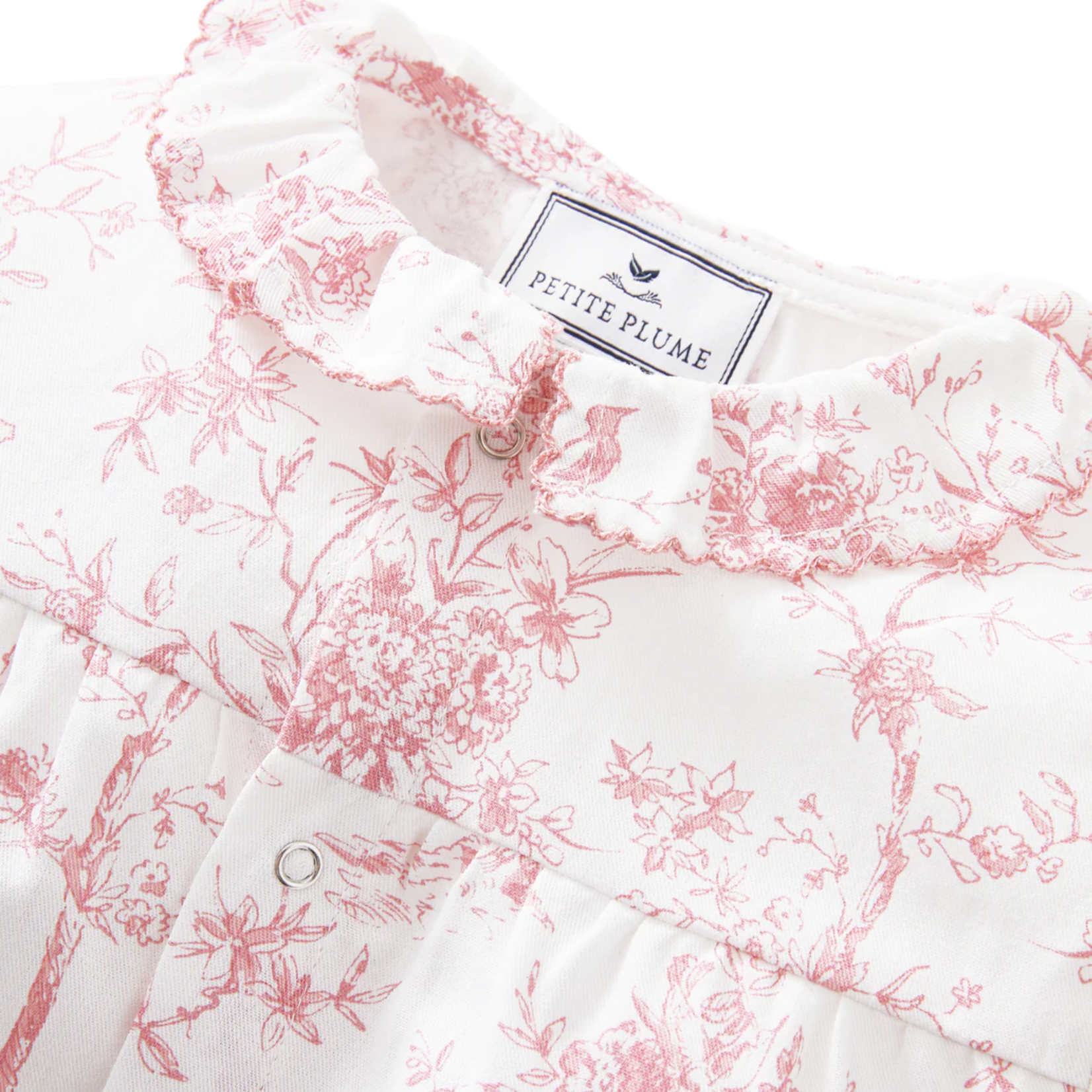 Twill Madeline Romper Pink Timeless Toile