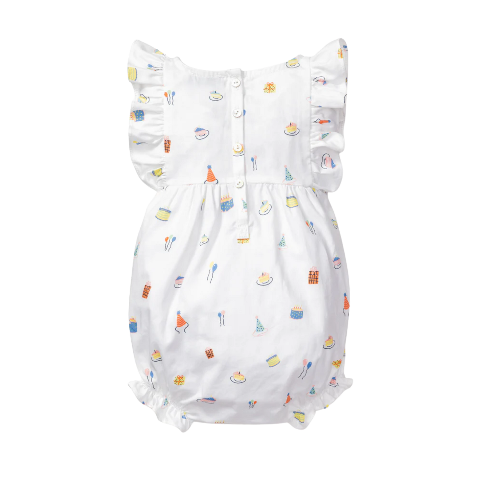 Twill Ruffled Romper Birthday Wishes