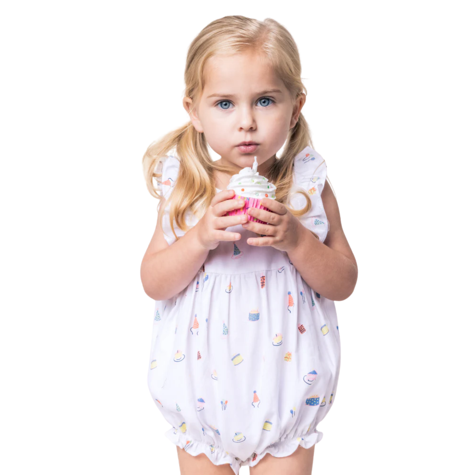 Twill Ruffled Romper Birthday Wishes
