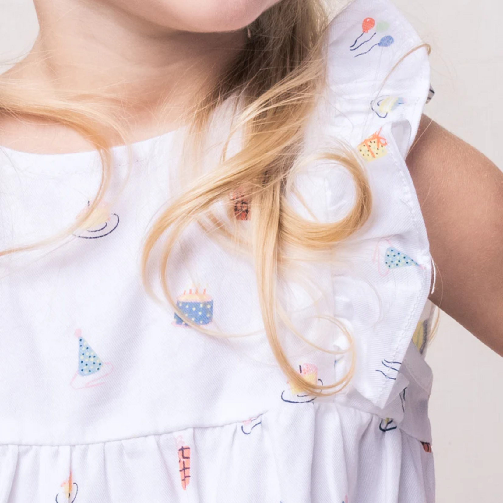 Twill Ruffled Romper Birthday Wishes