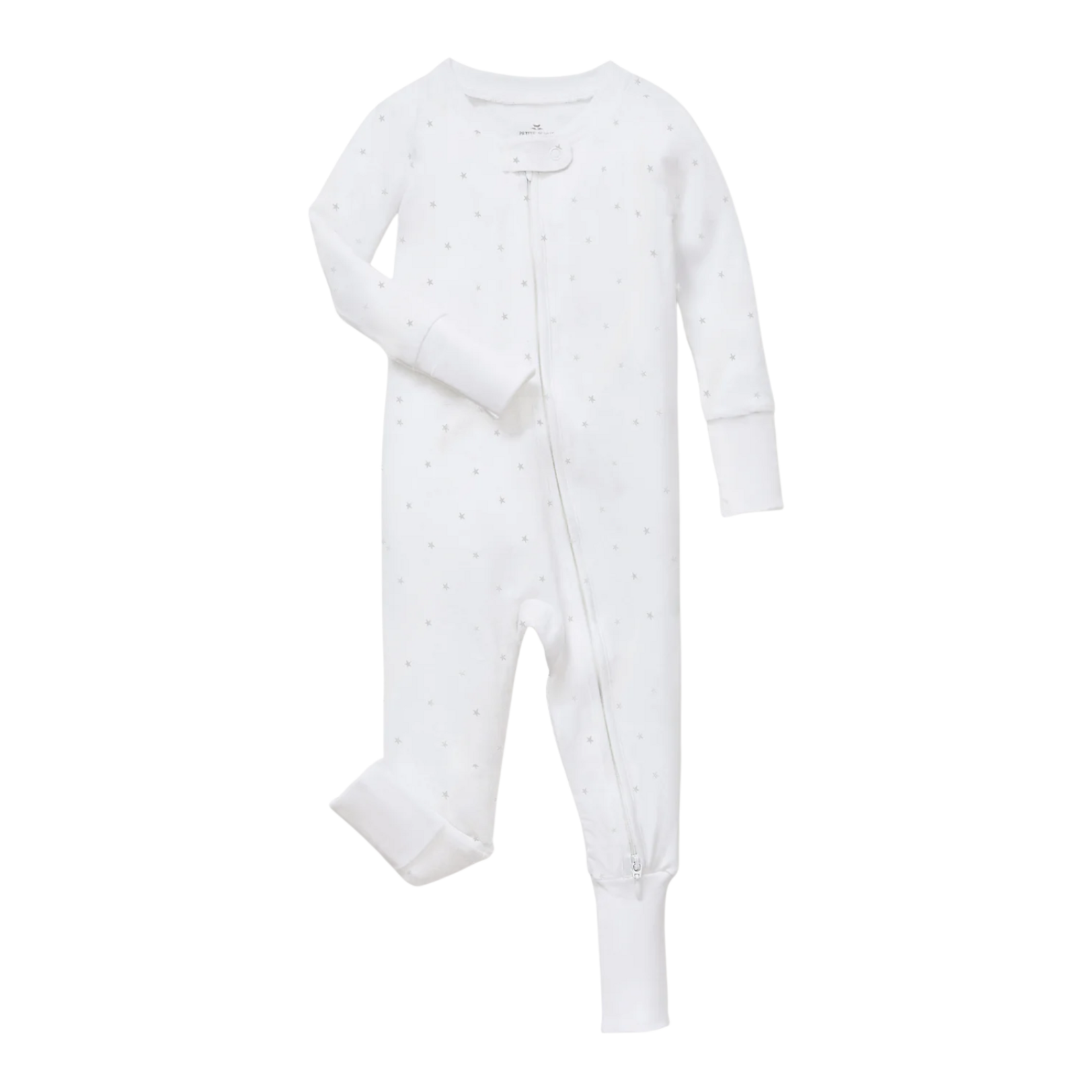 Pima Peekaboo Romper Grey Stars