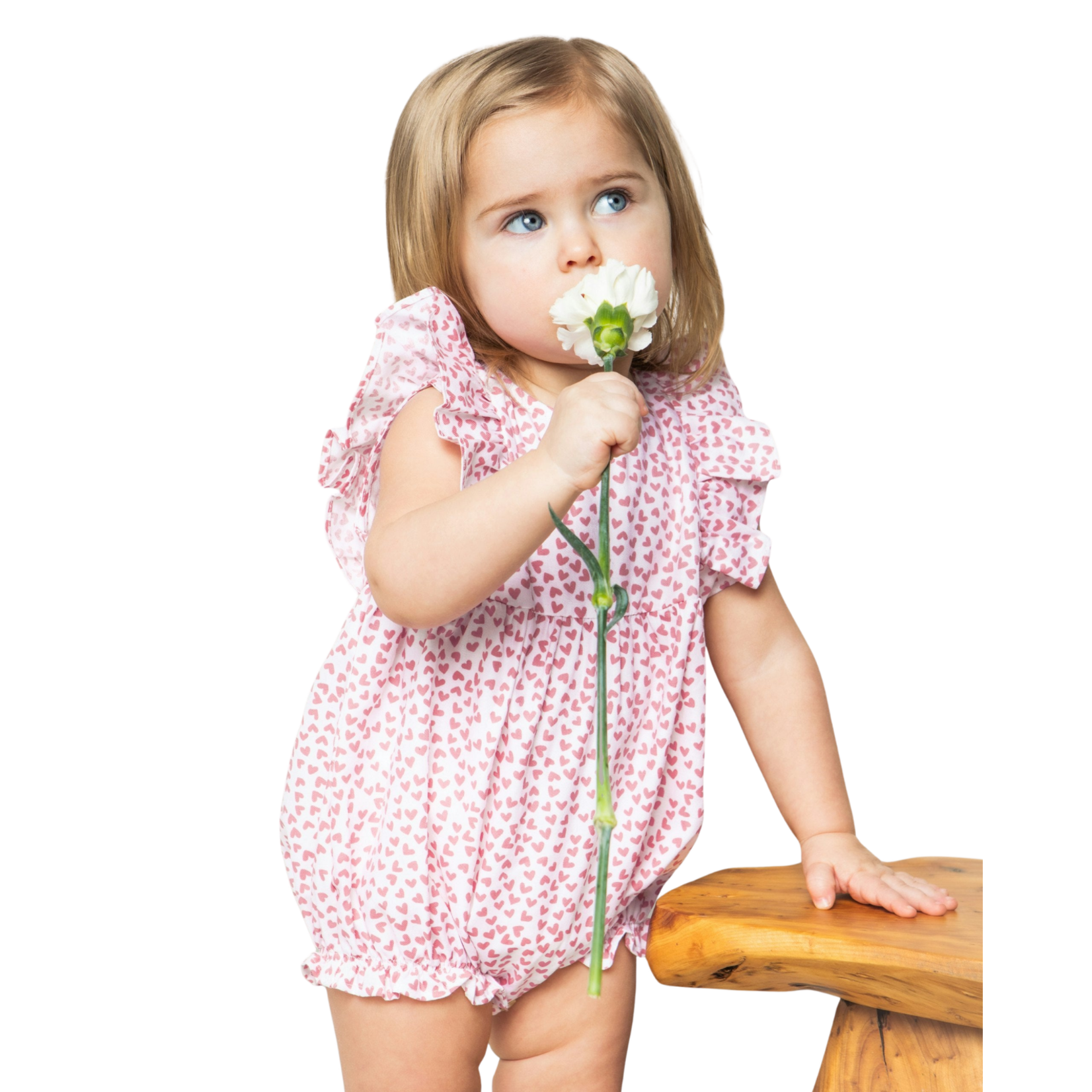 Twill Ruffled Romper Sweethearts