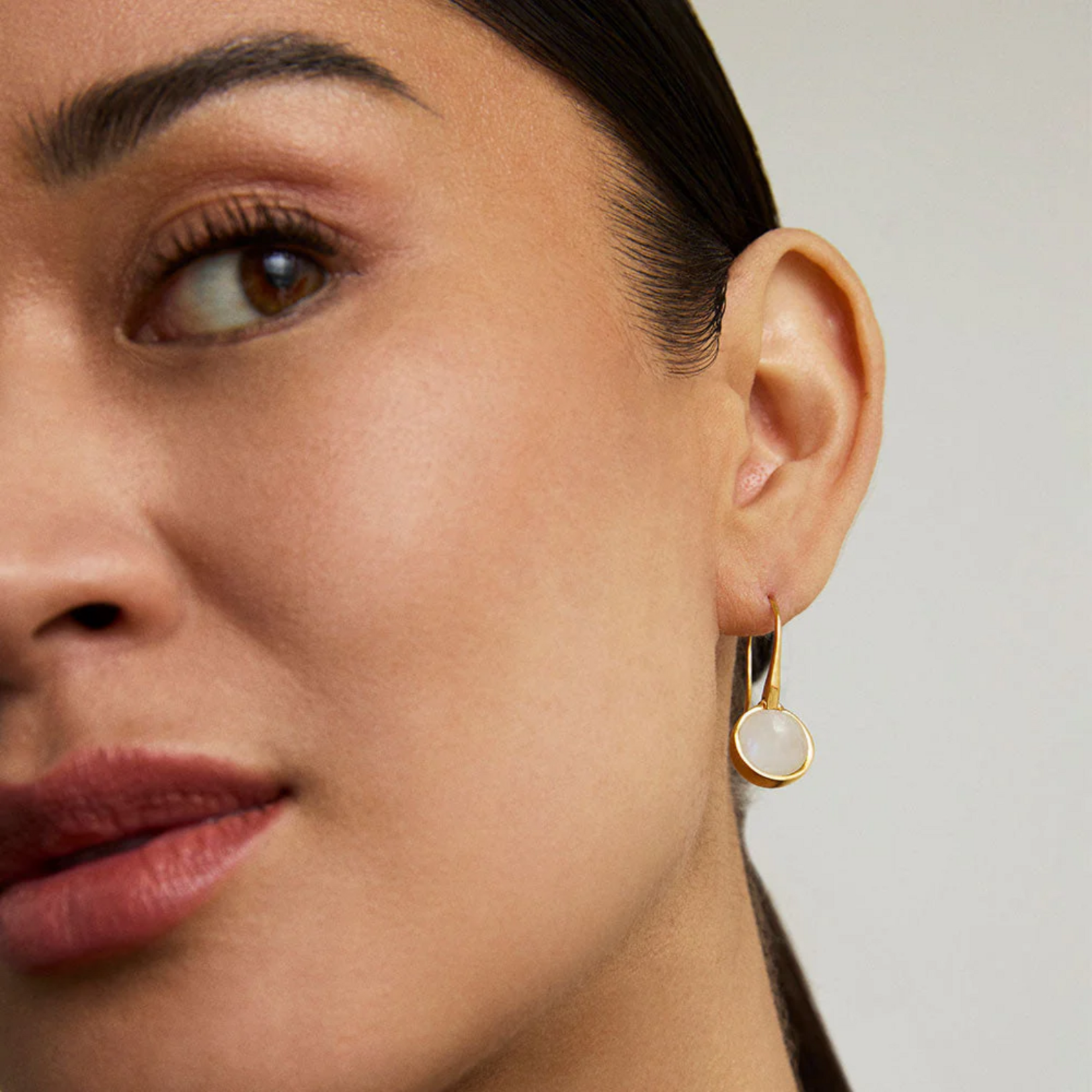 Ipanema Droplet Earring Gold Moonstone