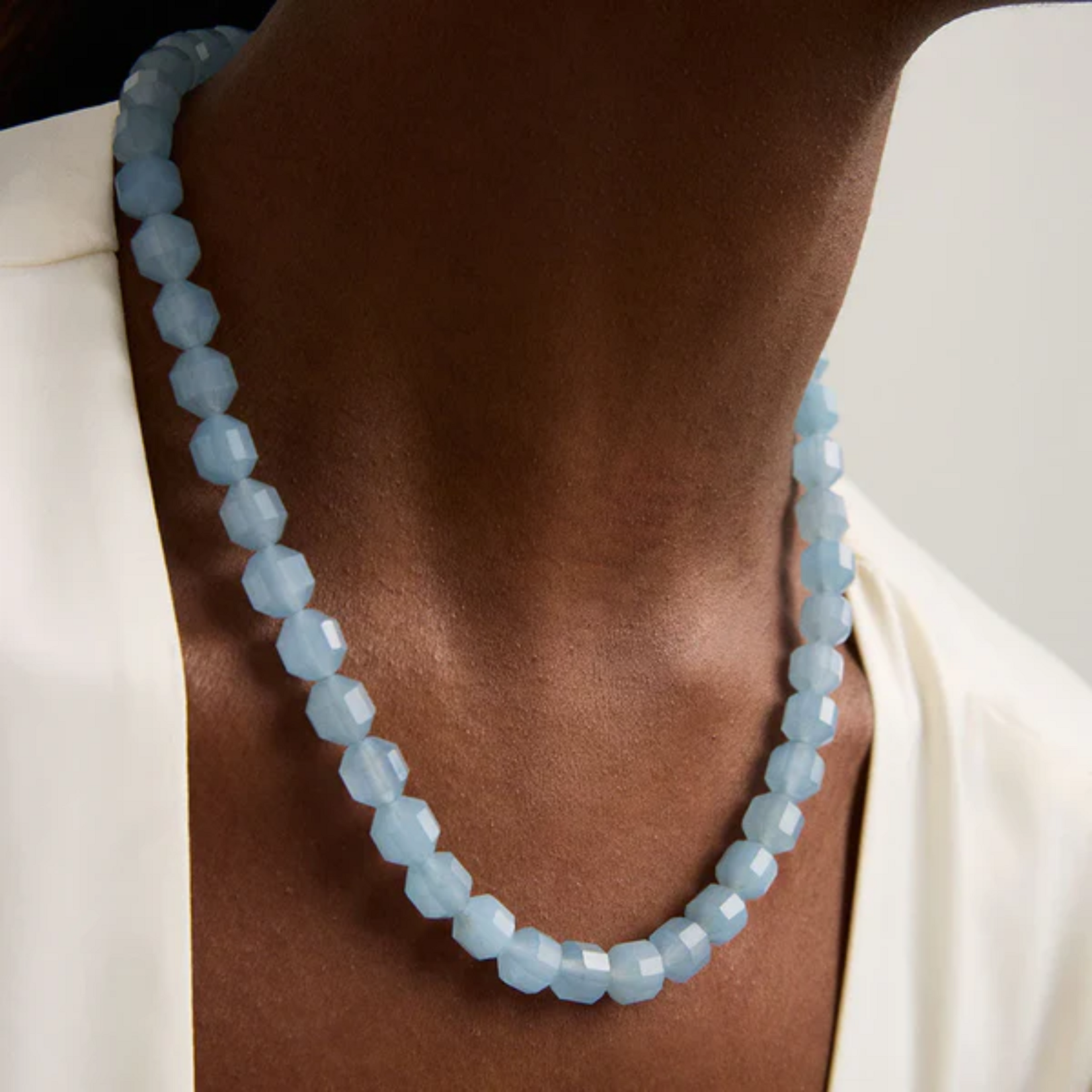 Valenca Beaded Necklace Blue Quartz