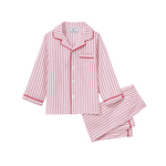 Kid's Twill Pajama Set in Antique Red Ticking