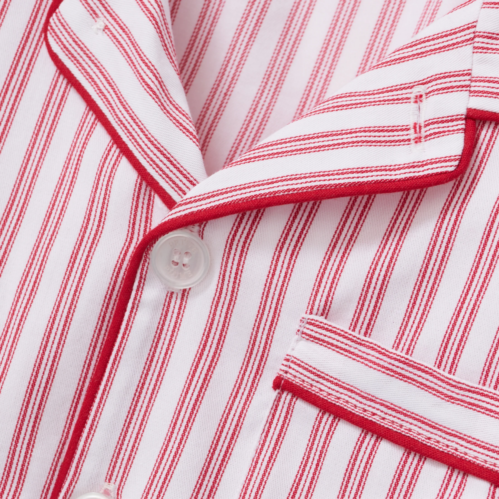 Kid's Twill Pajama Set in Antique Red Ticking