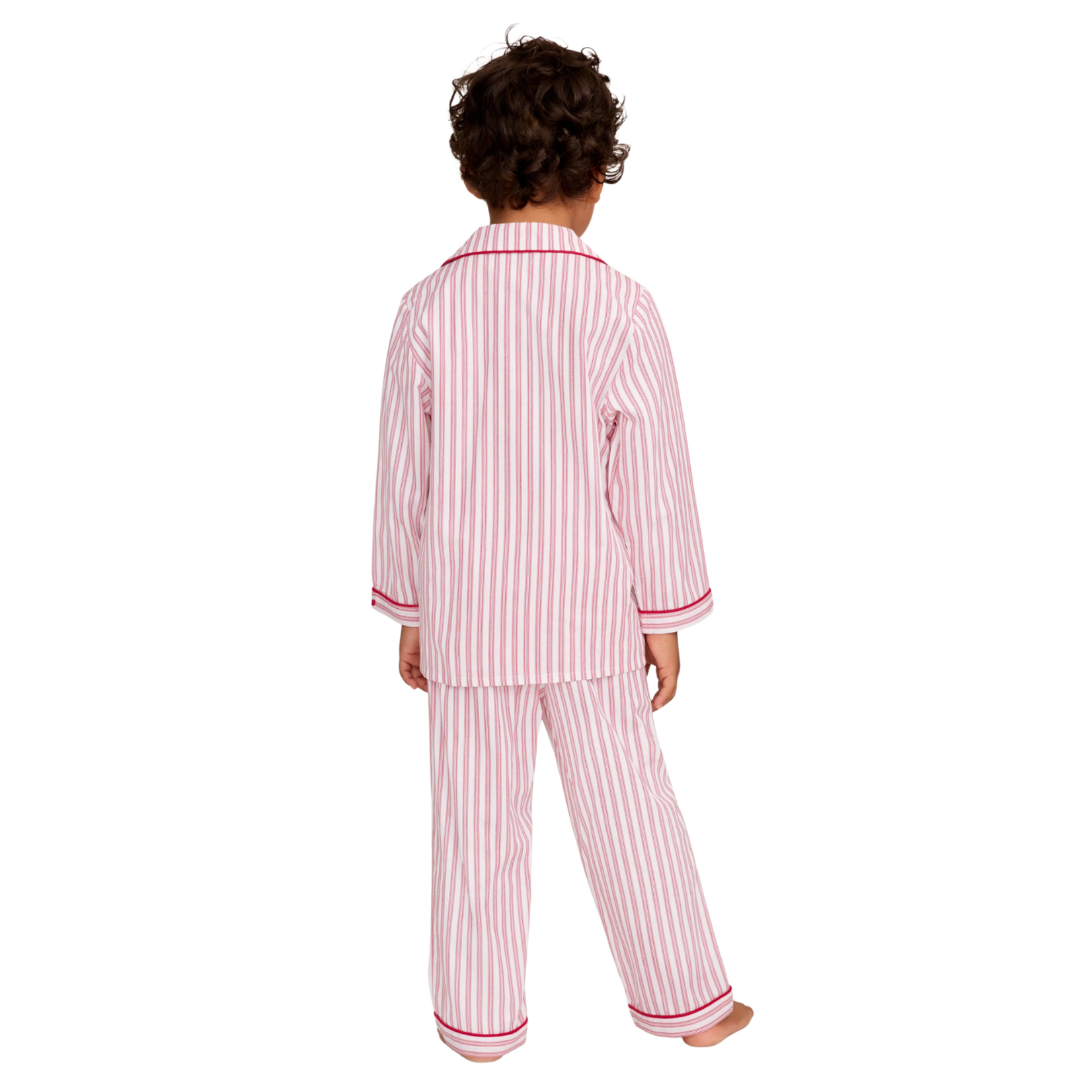 Kid's Twill Pajama Set in Antique Red Ticking