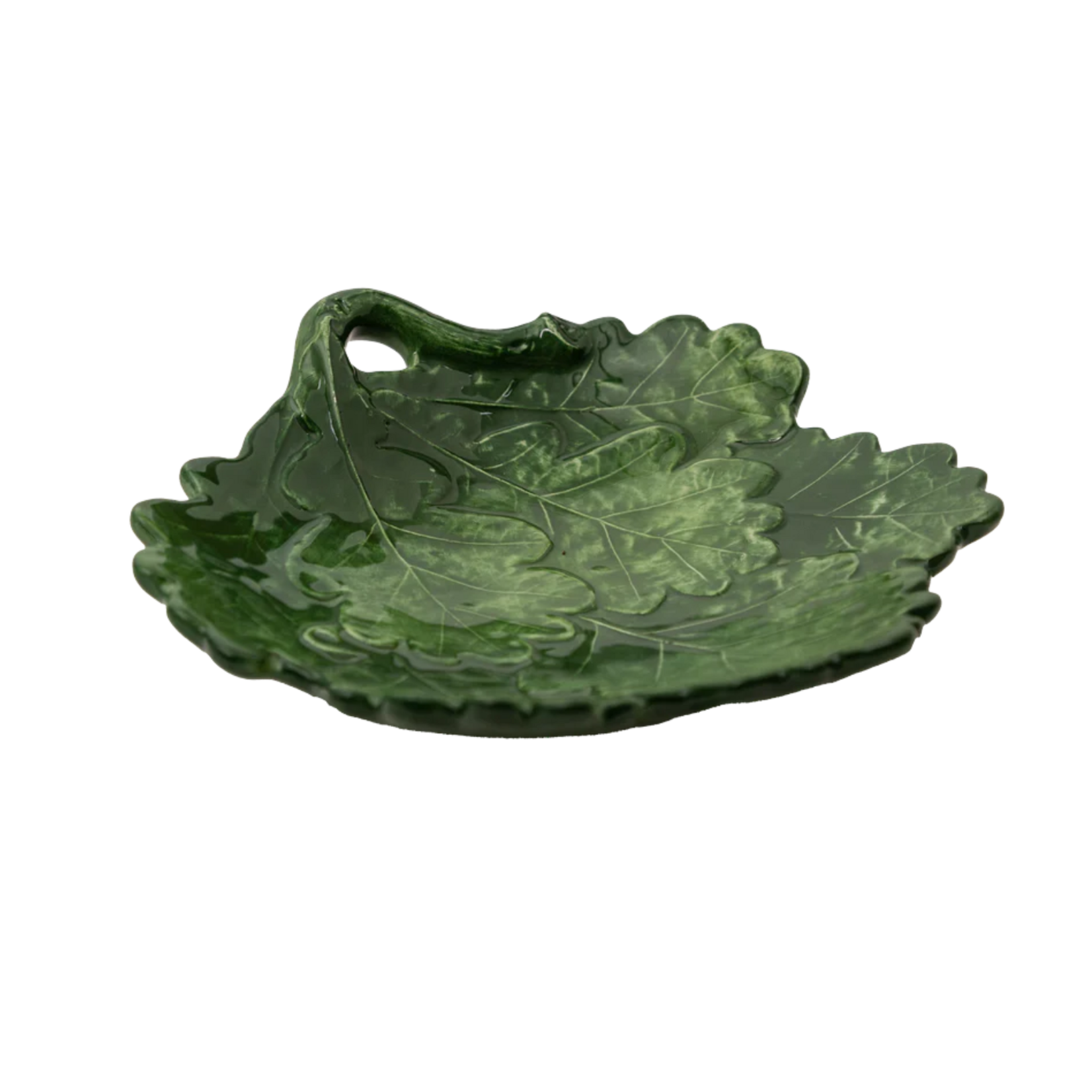 Plate Leaf Green Oak Leaves