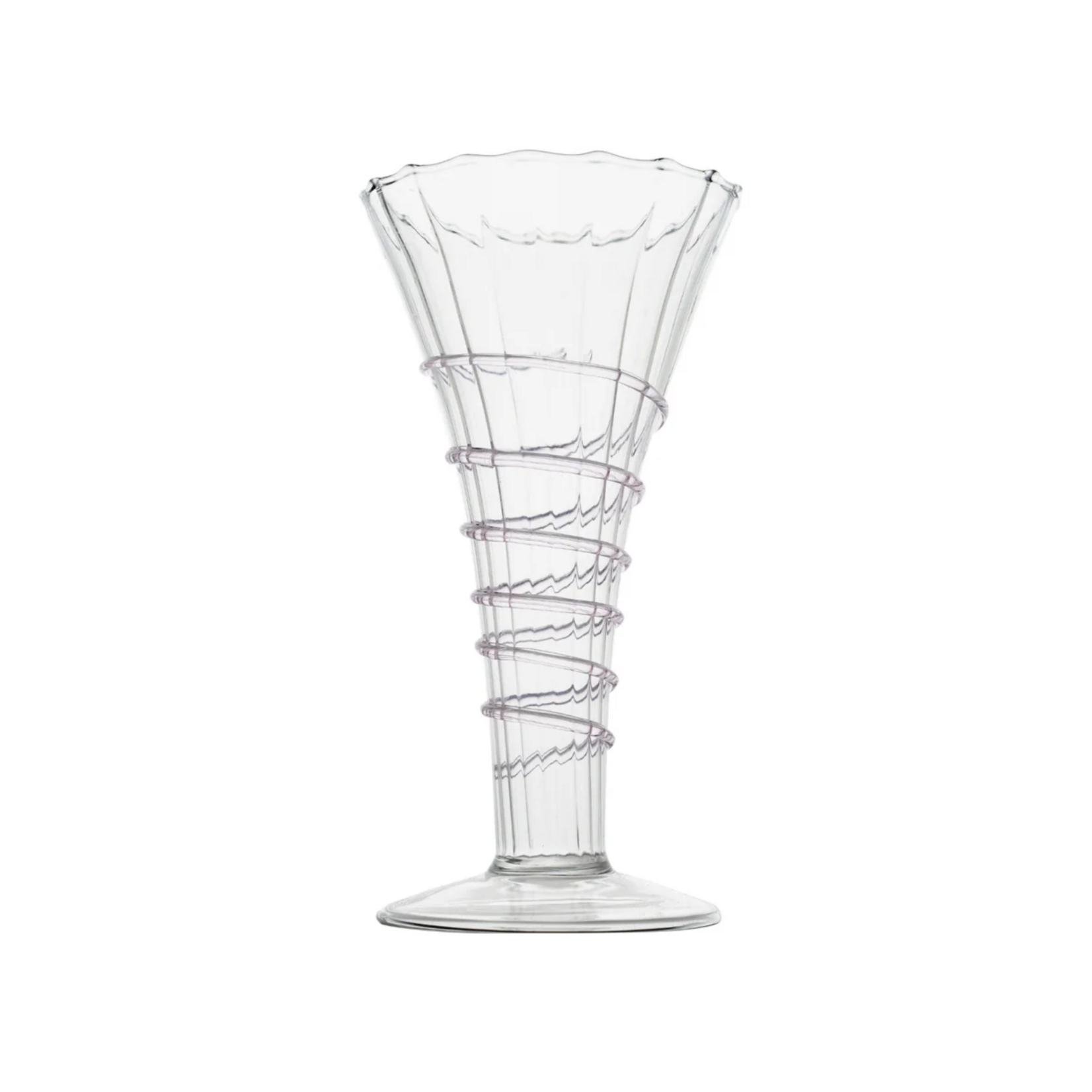 Miss Ruby Optic Bud Vase Clear Swirl