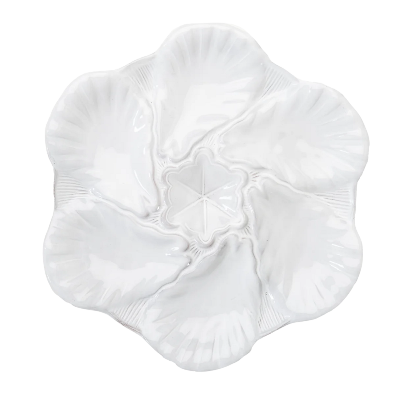 Fleur De Lis White Oyster Plate