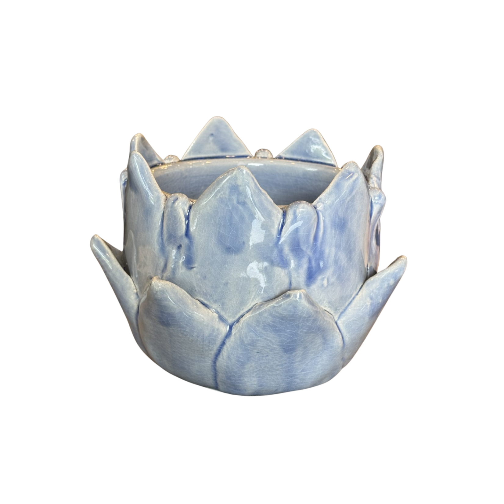 Periwinkle Blue Artichoke Cachepot