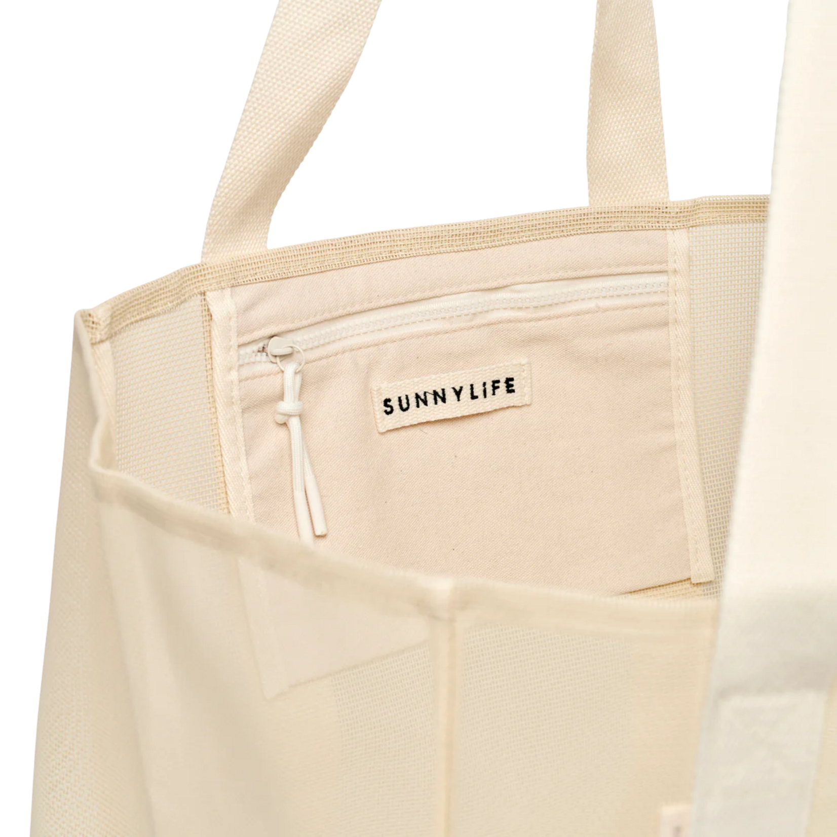 SunnyLife Mesh Beach Tote Bag Oyster Cream